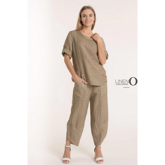 Cowl Neck French Linen Top TP1340-148