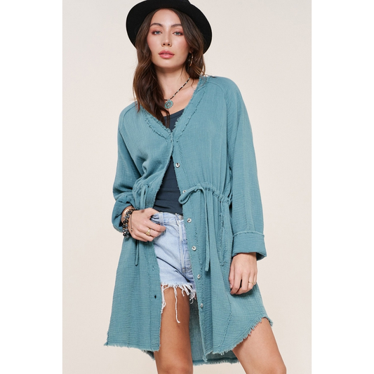 Lightweight Button Down Gauze Jacket SRT1355