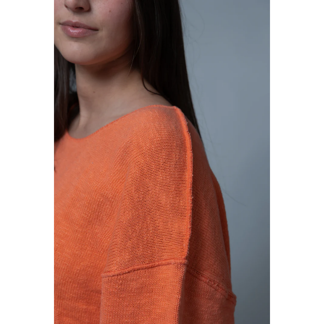 Reverse Seam Cotton Sweater 2070