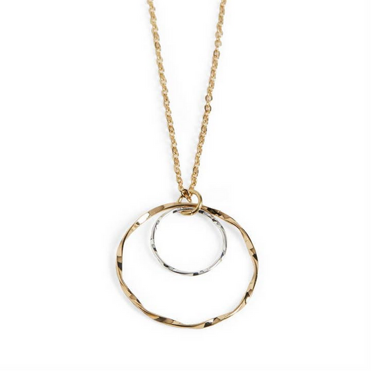 Wavy Double Hoop Necklace WN004360
