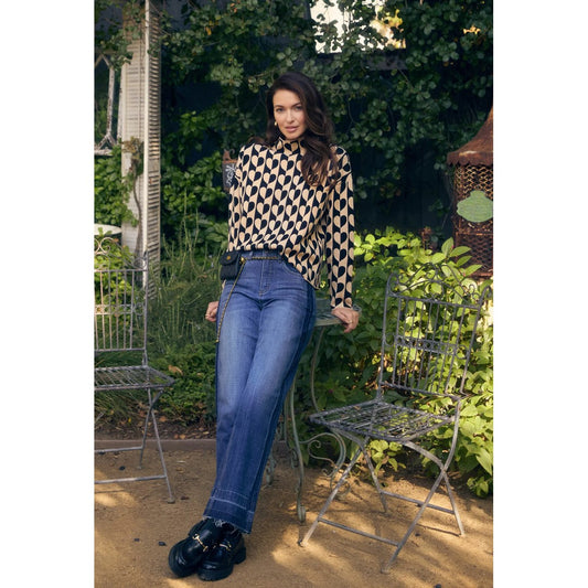 Mock Neck Jacquard Sweater 1893578