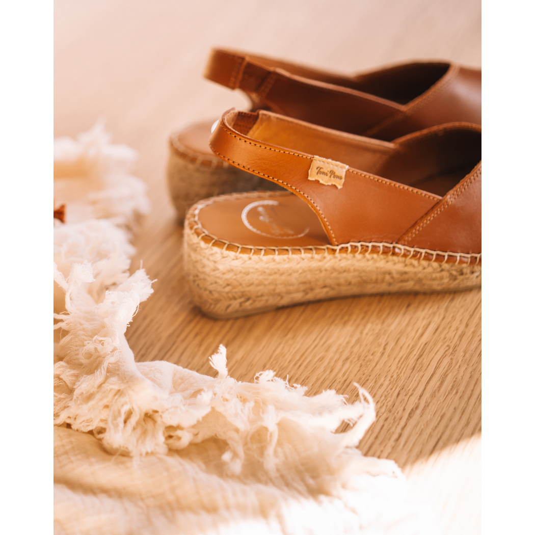 Bernia Leather Wedge Espadrilles Sandal