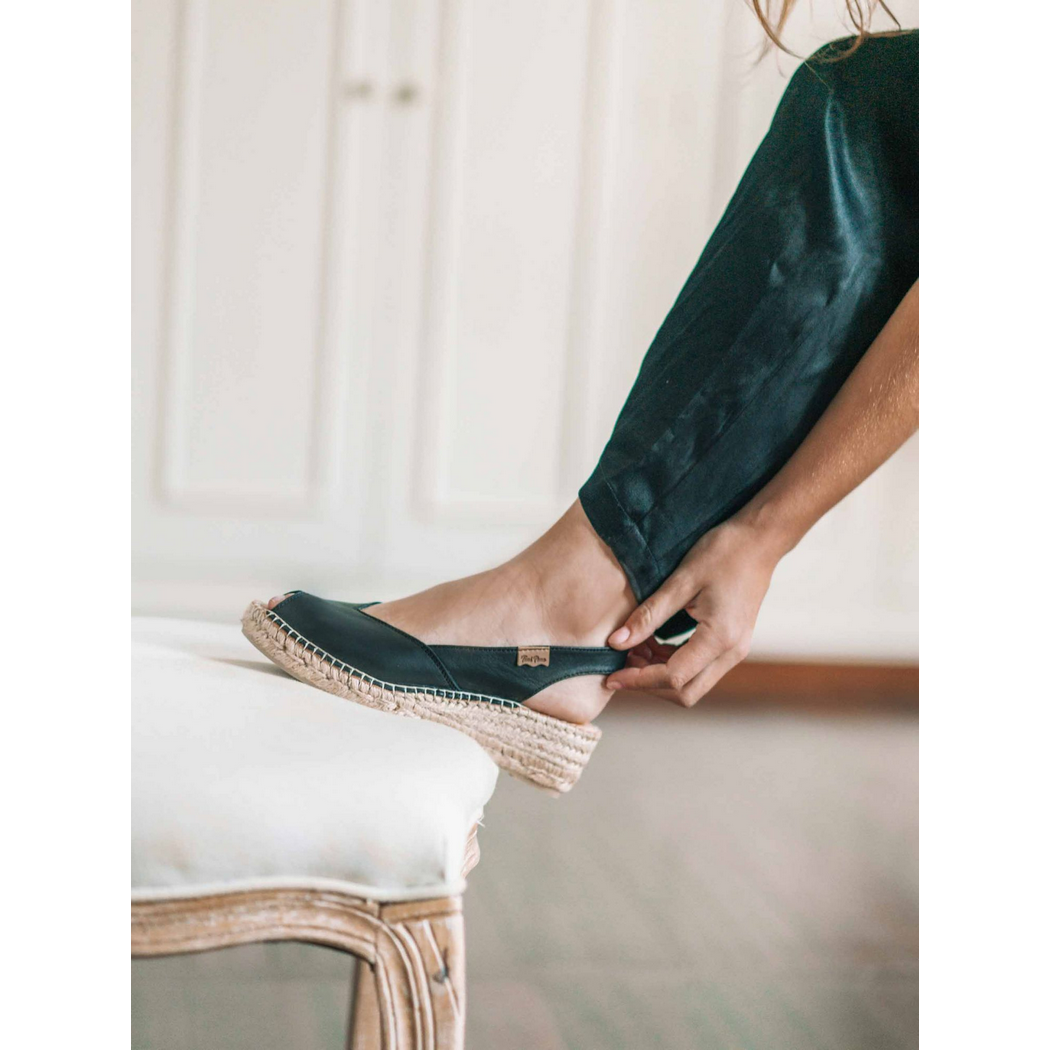 Bernia Leather Wedge Espadrilles Sandal