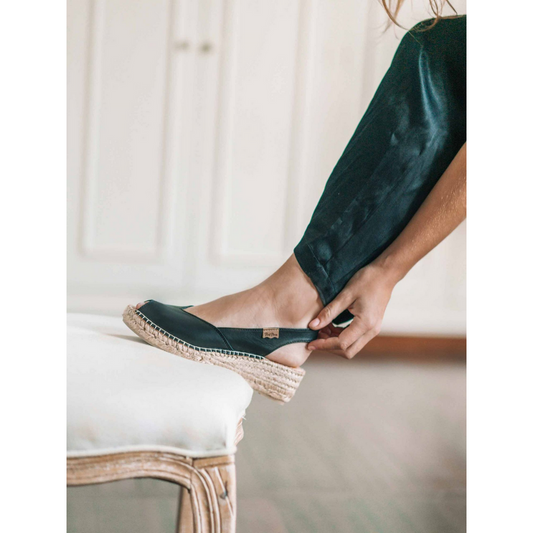 Bernia Leather Wedge Espadrilles Sandal
