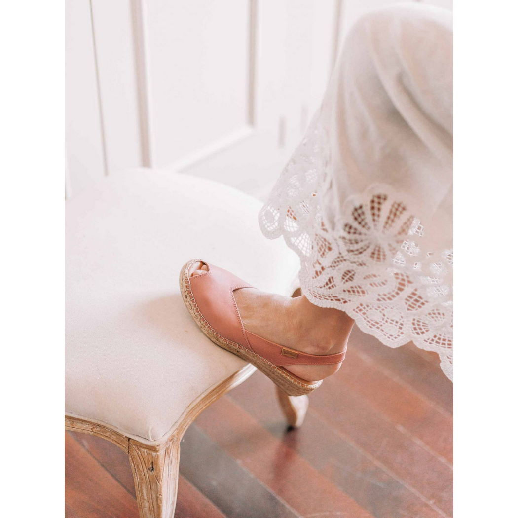 Bernia Leather Wedge Espadrilles Sandal