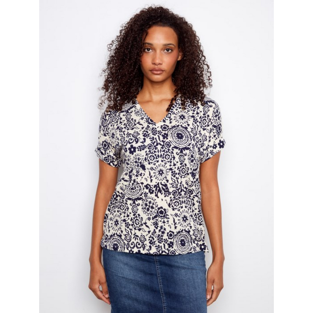 Short Sleeve V-Neck T-Shirt C1439
