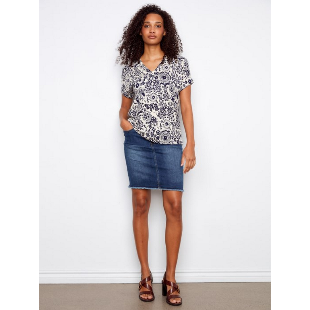 Short Sleeve V-Neck T-Shirt C1439