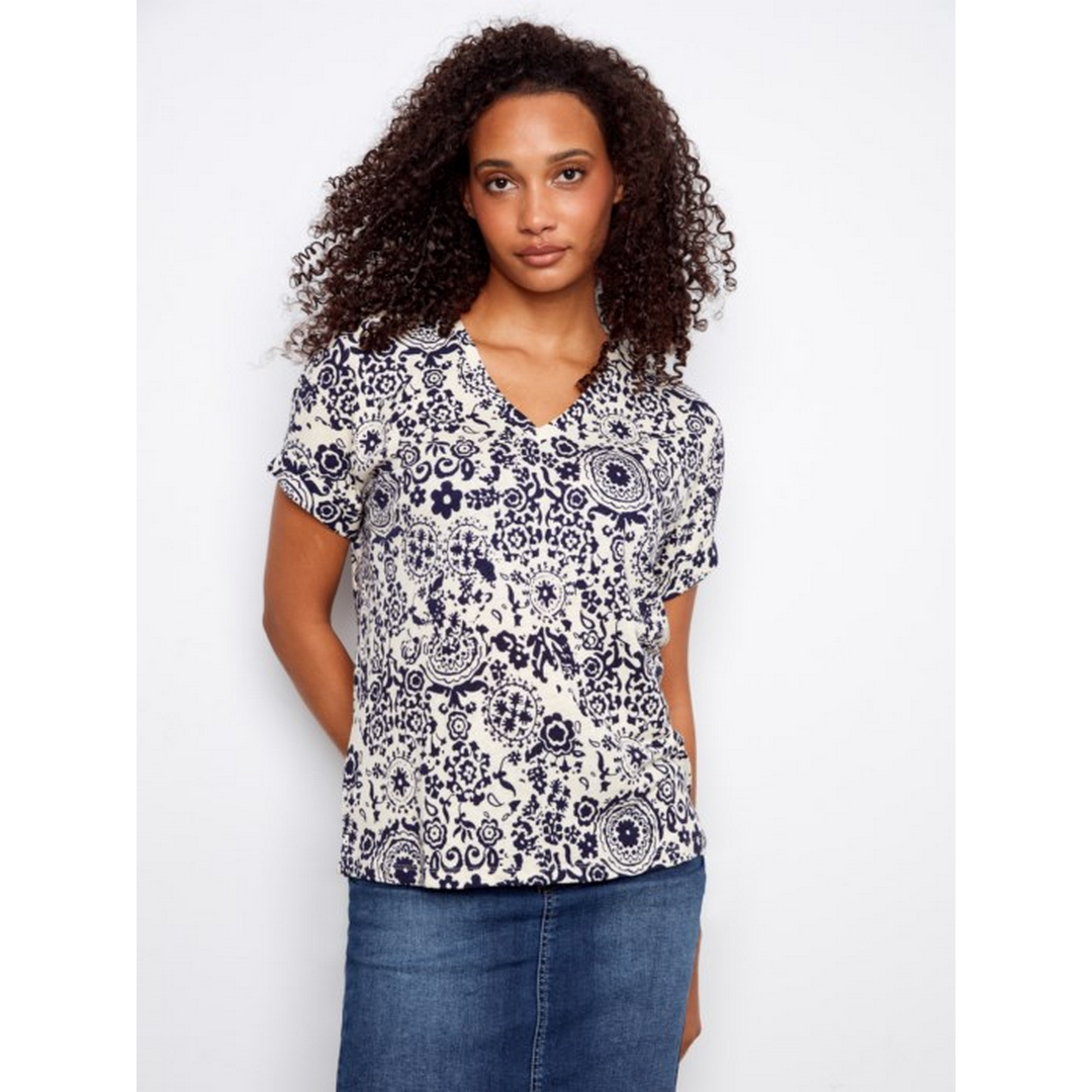 Short Sleeve V-Neck T-Shirt C1439