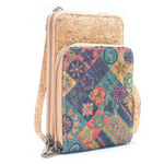 Load image into Gallery viewer, Natural Cork Crossbody double Zipper Wallet with Phone Compartment Handbag BAGD468
