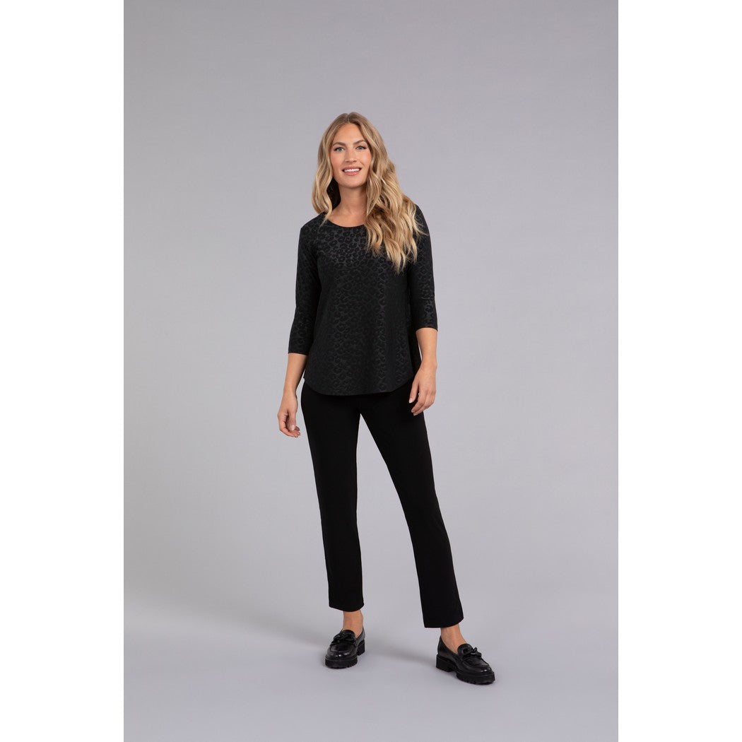 Go To Classic T Relax, 3/4 Sleeve, Embossed Top 22110REJ-2