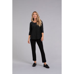 Go To Classic T Relax, 3/4 Sleeve, Embossed Top 22110REJ-2