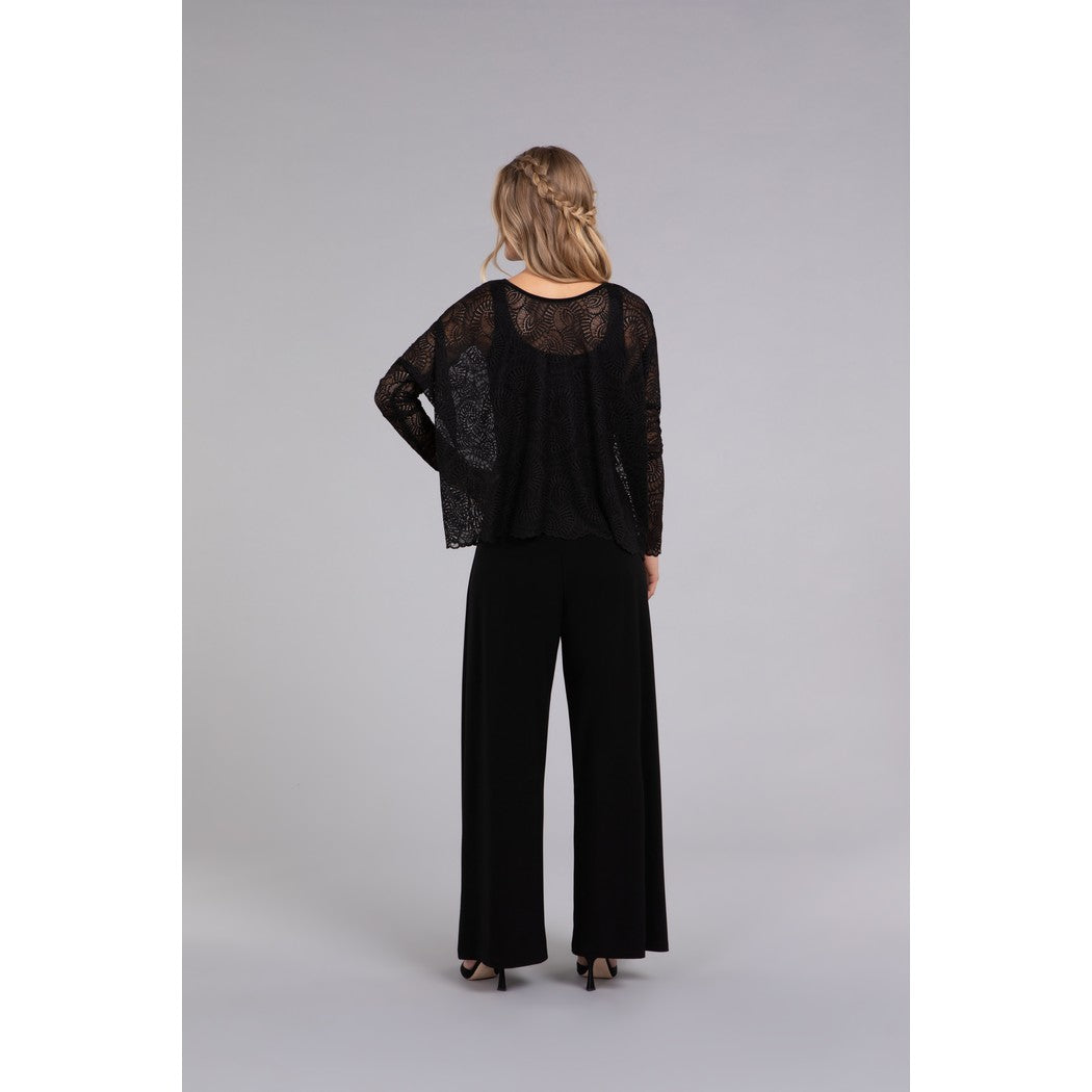 Lace Reversible Cinch Top, Long Sleeve Top 3241-3