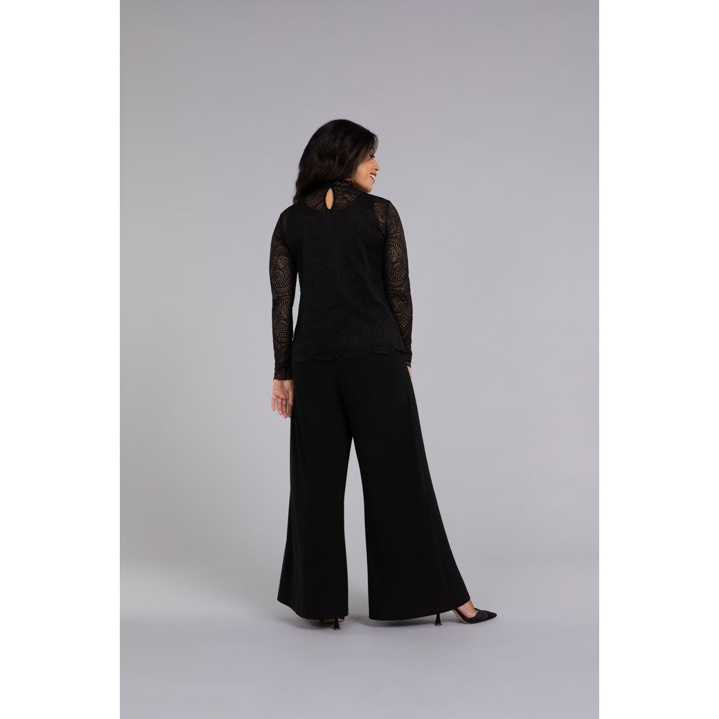 Lace Turtle Neck Barely T, Long Sleeve Top 3244-3