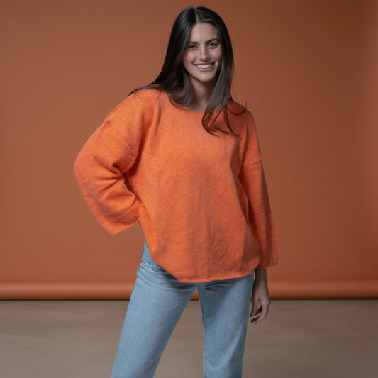 Reverse Seam Cotton Sweater 2070