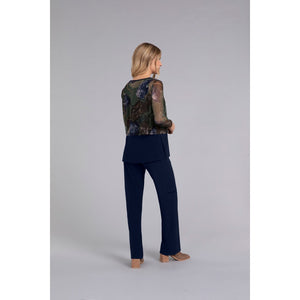 Mesh Go To Cropped T, Long Sleeve, Print Top 3238P-3