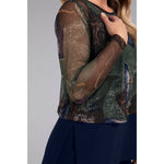 Load image into Gallery viewer, Mesh Go To Cropped T, Long Sleeve, Print Top 3238P-3
