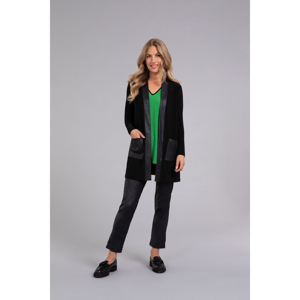 Mix Essential With Faux Leather Cardi 25151V