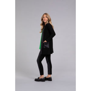 Mix Essential With Faux Leather Cardi 25151V