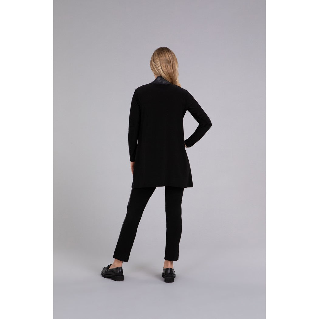 Mix Essential With Faux Leather Cardi 25151V