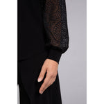 Load image into Gallery viewer, Mix Lace Twist Neck Top, Long Sleeve Top 3245-3
