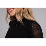 Load image into Gallery viewer, Mix Lace Twist Neck Top, Long Sleeve Top 3245-3
