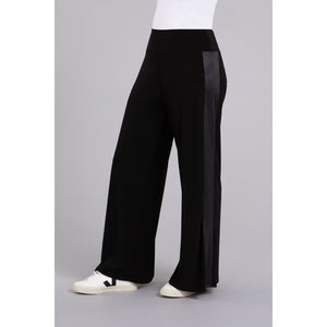 Mix Wide Leg Trouser With Faux Leather 27263V