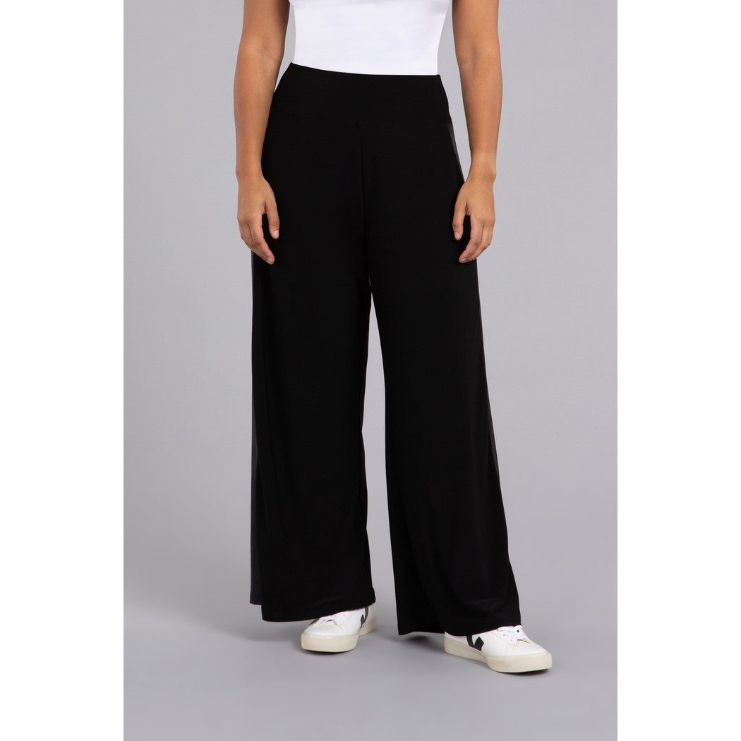 Mix Wide Leg Trouser With Faux Leather 27263V