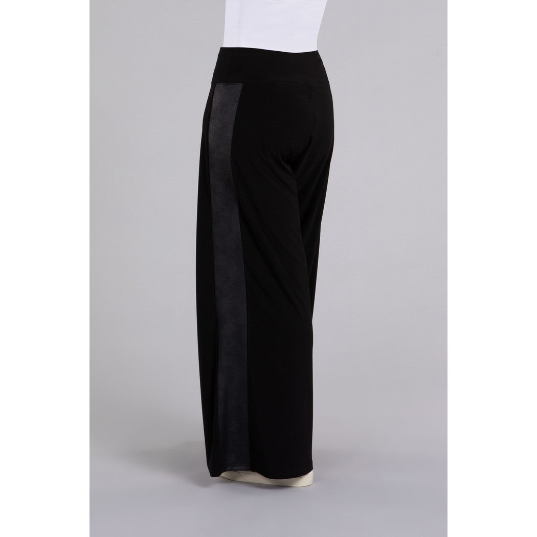 Mix Wide Leg Trouser With Faux Leather 27263V