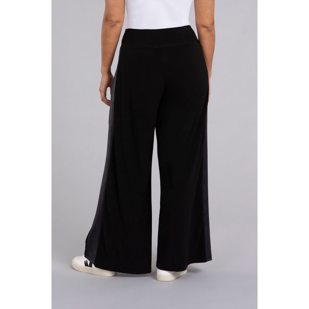 Mix Wide Leg Trouser With Faux Leather 27263V