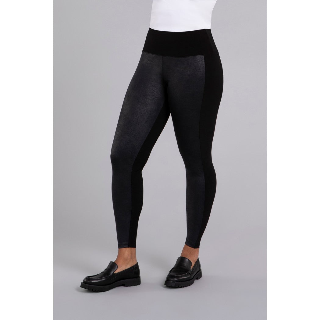Mix Yoke Legging With Faux Leather 27268V