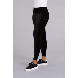Mix Yoke Legging With Faux Suede 27270
