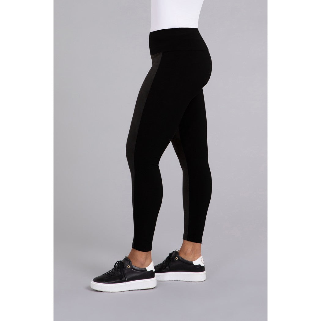 Mix Yoke Legging With Faux Suede 27270