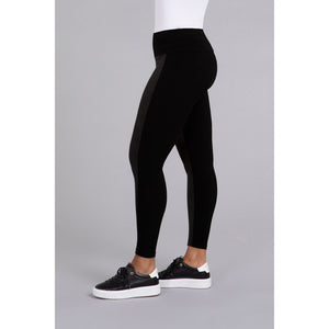 Mix Yoke Legging With Faux Suede 27270