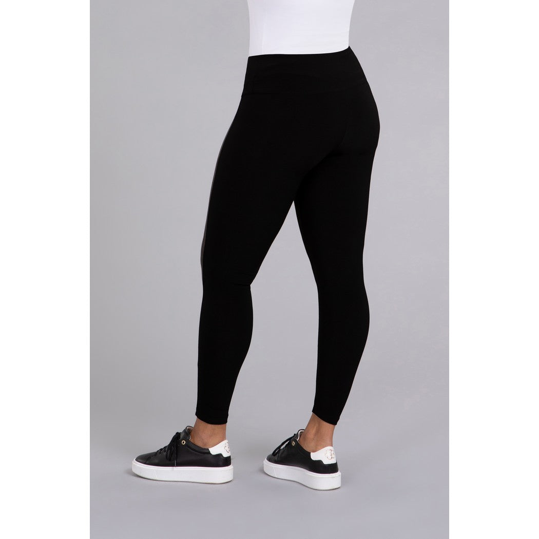 Mix Yoke Legging With Faux Suede 27270