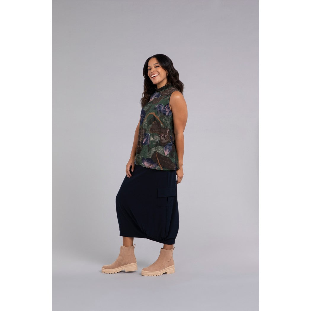 Mock Neck Tank, Print Top 21196P