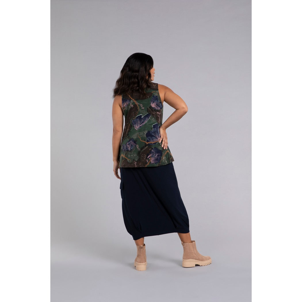 Mock Neck Tank, Print Top 21196P