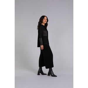 Nu Cinch With Faux Leather, Long Sleeve Top 22279V-3