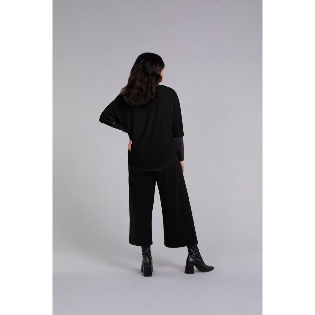 Nu Cinch With Faux Leather, Long Sleeve Top 22279V-3