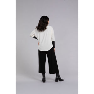 Nu Cinch With Faux Leather, Long Sleeve Top 22279V-3
