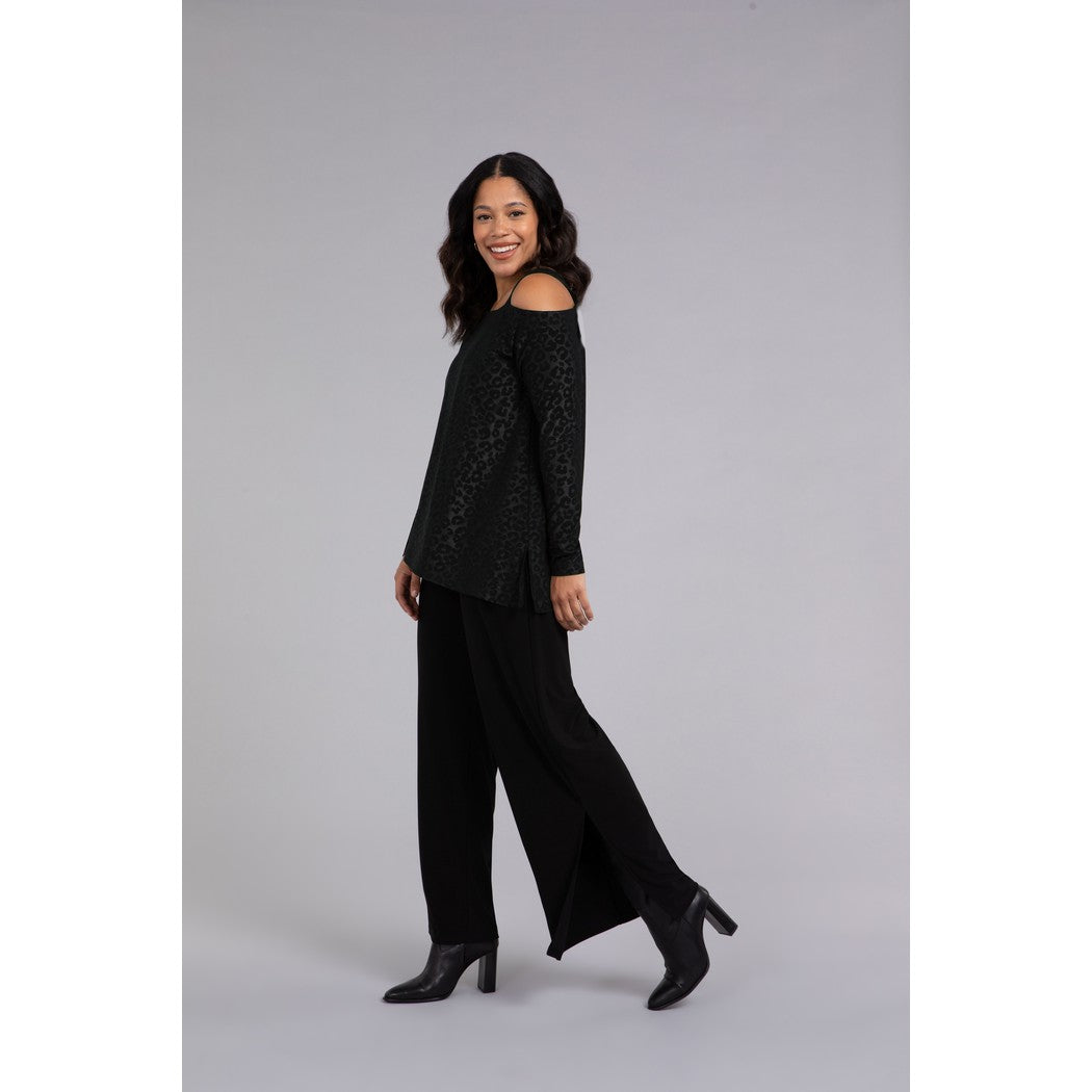 One Shoulder Top, Long Sleeve, Embossed Top 22294EJ-3