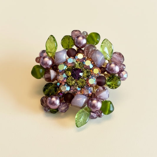 Garden Beaded Floral Brooch