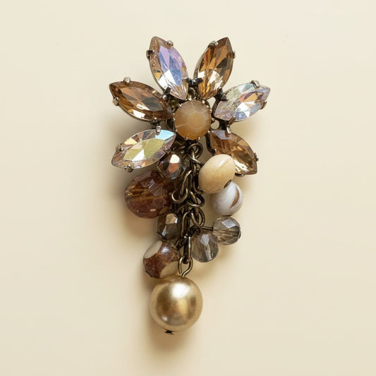 Iridescent Floral Drop Brooch CFL