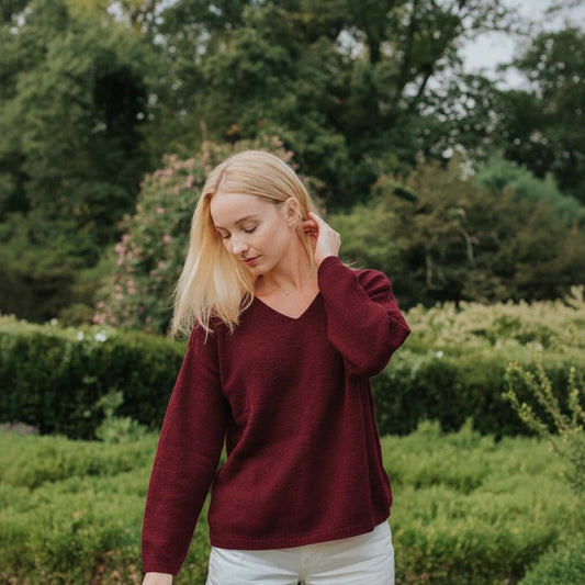 V-Neck Cotton Sweater N9592