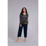 Load image into Gallery viewer, Reversible Cinch Top, Long Sleeve, Print Top 22268P-3
