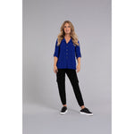 Load image into Gallery viewer, Safari Pocket Henley, 3/4 Sleeve Top 22287-2

