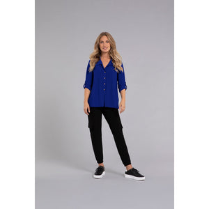 Safari Pocket Henley, 3/4 Sleeve Top 22287-2
