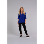 Load image into Gallery viewer, Safari Pocket Henley, 3/4 Sleeve Top 22287-2

