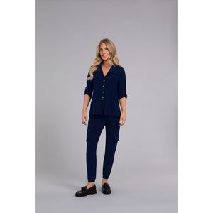 Safari Pocket Henley, 3/4 Sleeve Top 22287-2