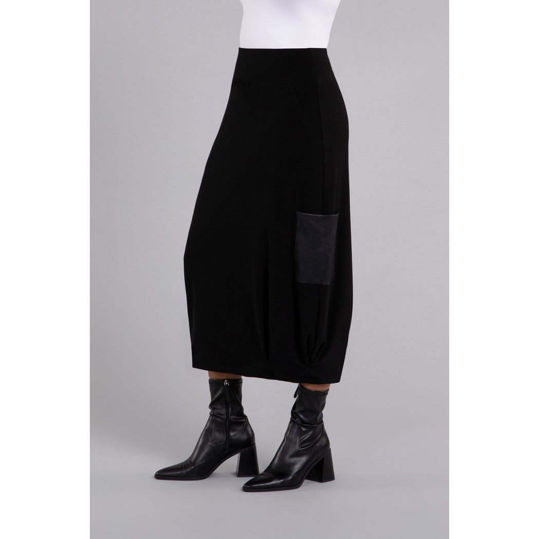 Safari Skirt With Faux Leather 2682V