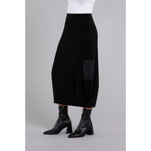 Safari Skirt With Faux Leather 2682V